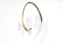 Flexible Bracelet with Lab Created Emeralds