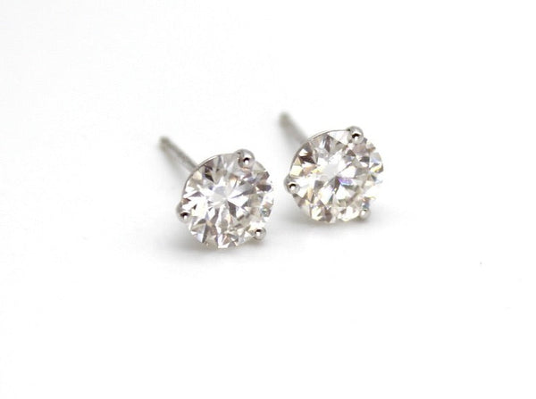 14kt White Gold Martini Earrings with DiamonEL Moissanites