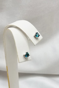 Colored Enhanced Blue Diamonds Stud Earrings - 0.30ct total weight