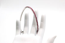 Flexible Bracelet with Lab Created Rubies