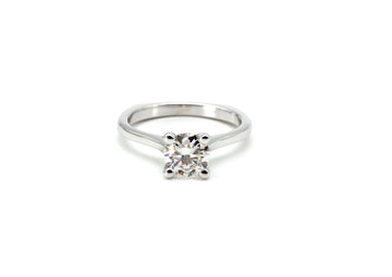 Silver Solitaire Ring with DiamonEL Moissanite 5 mm