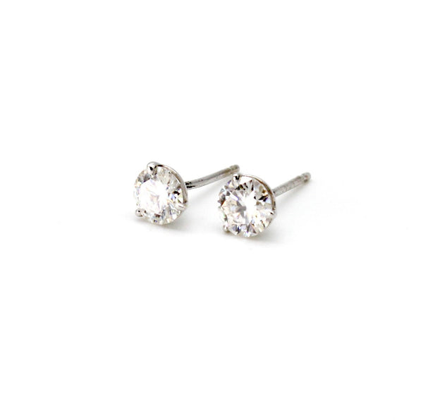 14kt White Gold Martini Earrings With DiamonEL Moissanites