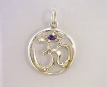 SILVER OM WITH AMETHYST STONE
