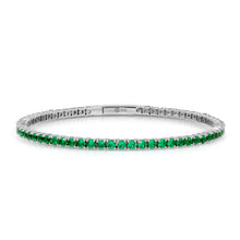 Flexible Bracelet with Lab Created Emeralds