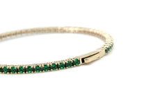 Flexible Bracelet with Lab Created Emeralds