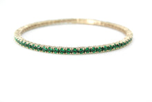 Flexible Bracelet with Lab Created Emeralds