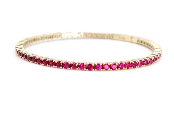 Flexible Bracelet with Lab Created Rubies