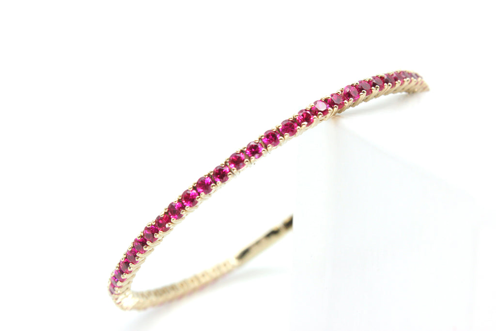 Flexible Bracelet with Lab Created Rubies